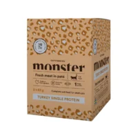 Monster Cat Pouches Adult Turkey 8 x 85g