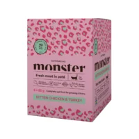 Monster Cat Pouches Kitten Chicken/Turkey 8 x 85g