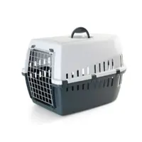 Savic Trotter 3 kuljetusboksi metalliovella, harmaa, 60,5x40,5x39 cm