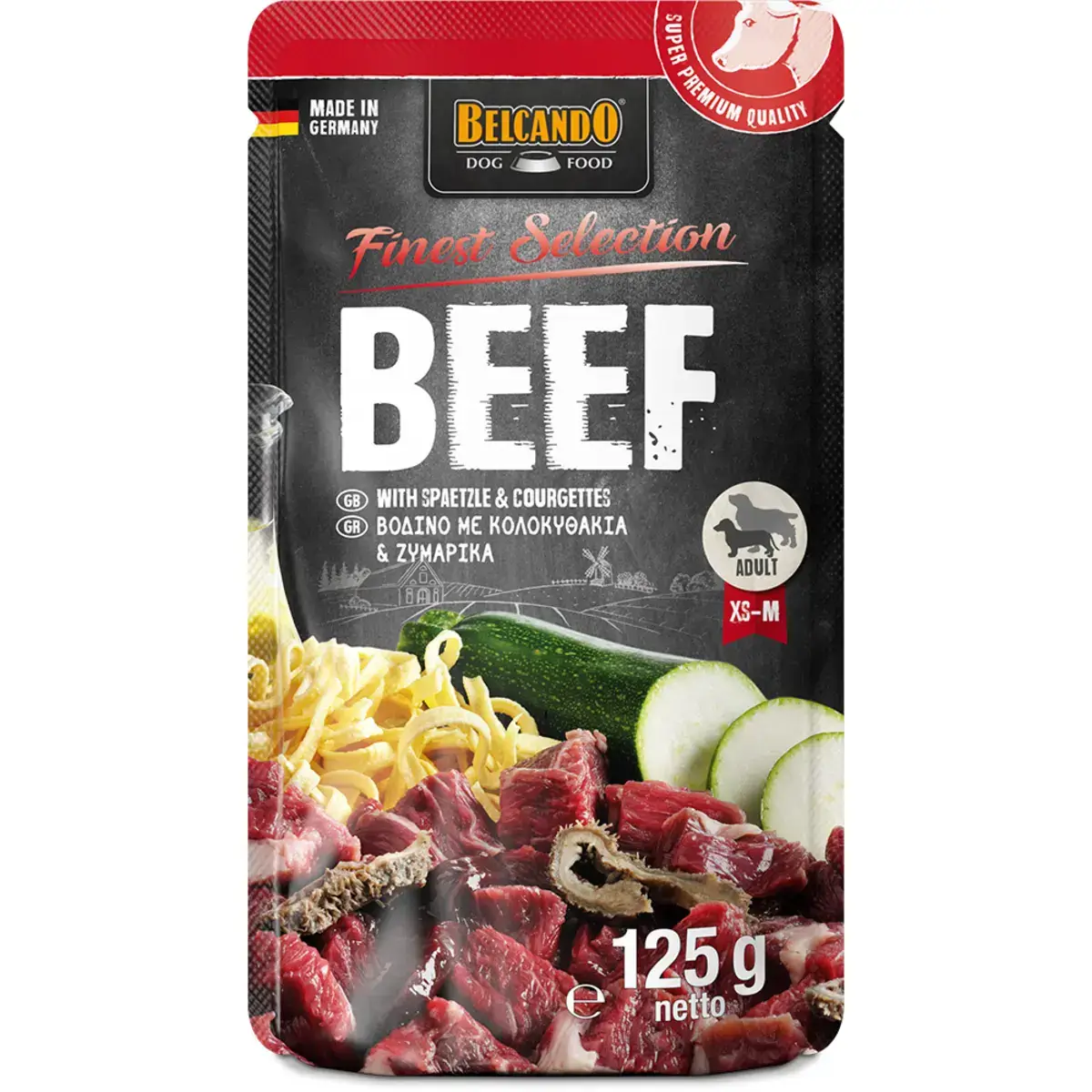 Belcando Beef with spaetzle & courgettes 125g